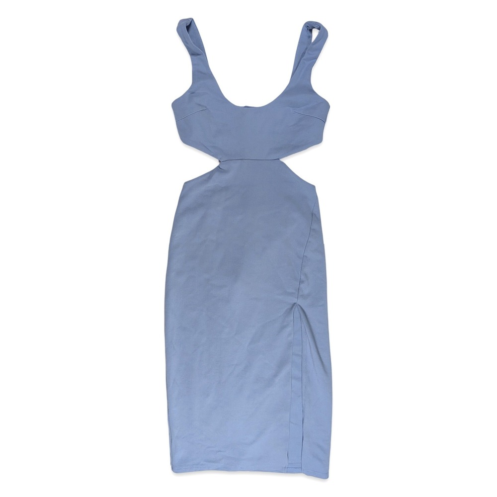 Lovers and Friends Titus Midi Dress Cutout Slit Bodycon Periwinkle Blue Sz S - Picture 3 of 15